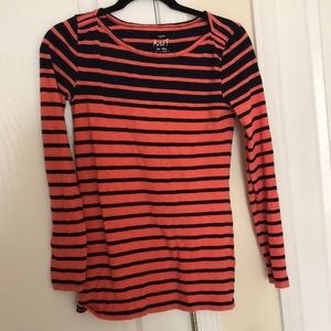 Orange and Navy striped J Crew Shirt